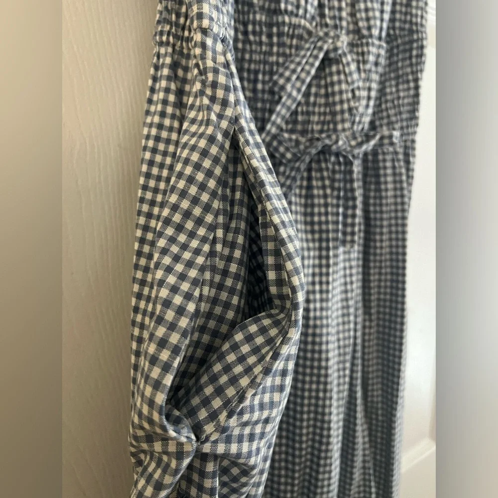 Landry Kate / Storia Kimber Blue Gingham Sleeveless Bow Ties Midi Dress Medium - Picture 7 of 11